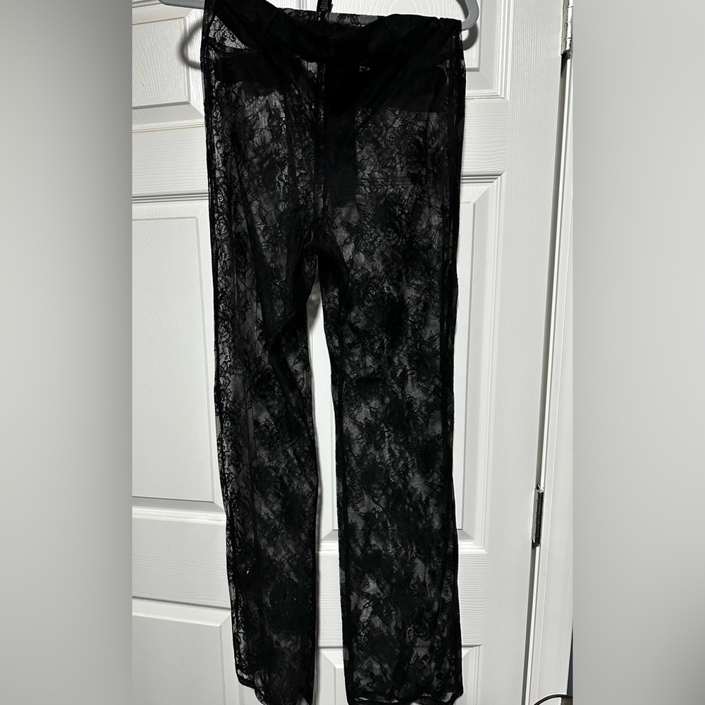 Lace black pants